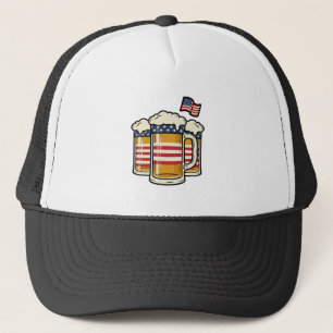 Patriotic Beer Mug Vintage Vector Design_1 Trucker Hat