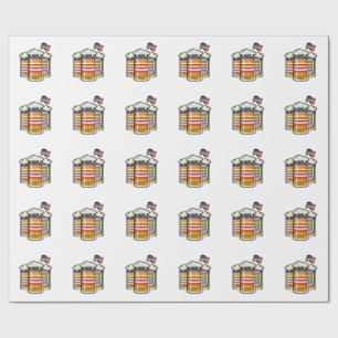 Patriotic Beer Mug Vintage Vector Design_1 Wrapping Paper
