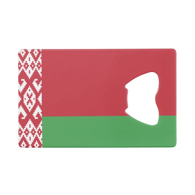 Patriotic Belarusian Flag Credit Card Bottle Opene (Front (Horizontal))