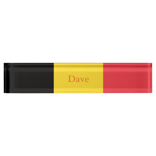 Patriotic Belgian Flag Nameplate (Front)