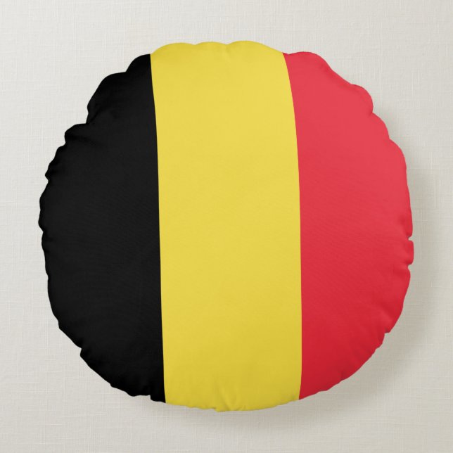Patriotic Belgian Flag Round Cushion (Front)