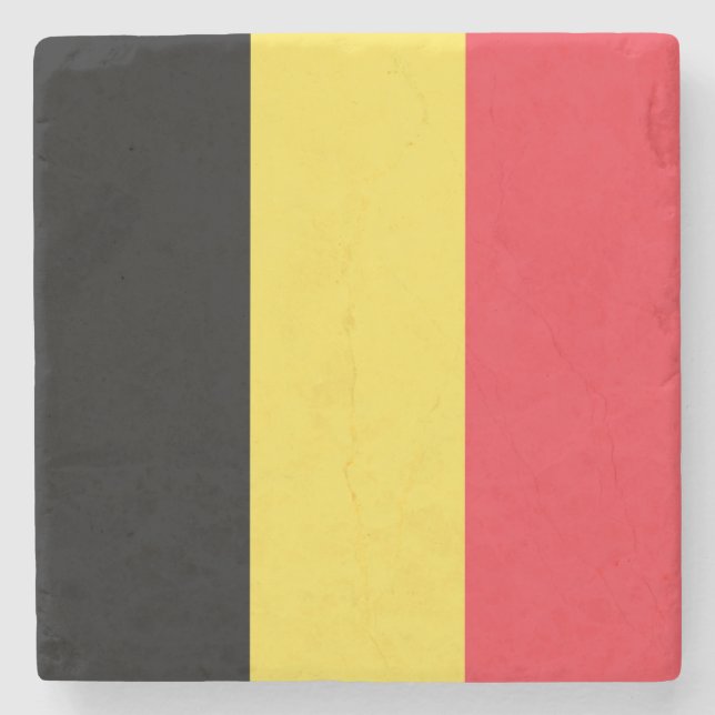 Patriotic Belgian Flag Stone Coaster (Front)