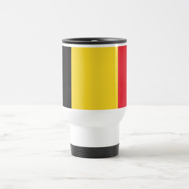 Patriotic Belgian Flag Travel Mug (Center)