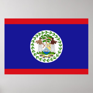 Patriotic Belizean Flag Poster