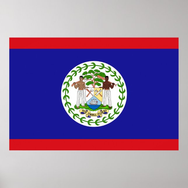 Patriotic Belizean Flag Poster (Front)