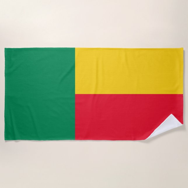Patriotic Benin Flag Beach Towel (Front)