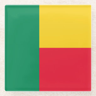 Patriotic Benin Flag Glass Coaster