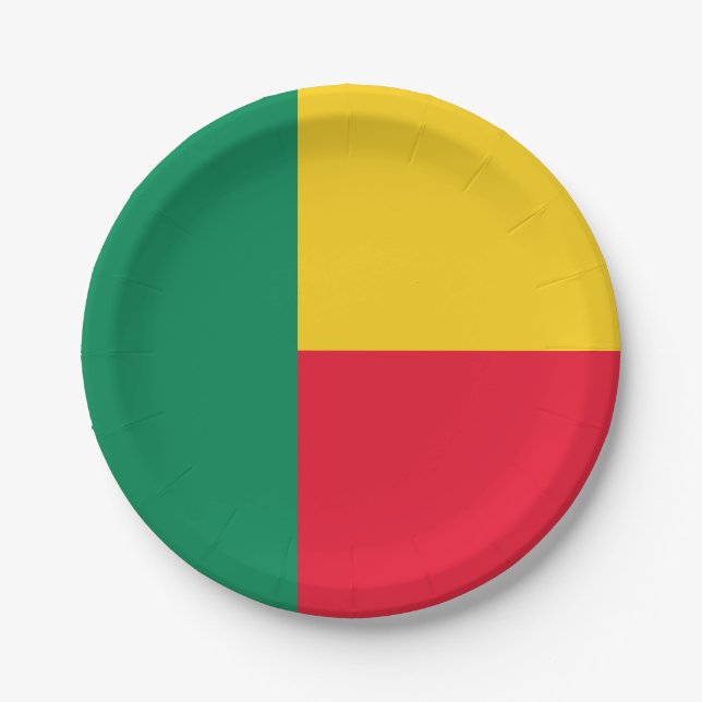 Patriotic Benin Flag Paper Plate (Front)