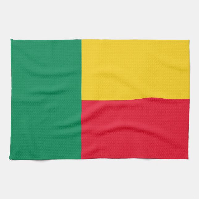Patriotic Benin Flag Tea Towel (Horizontal)