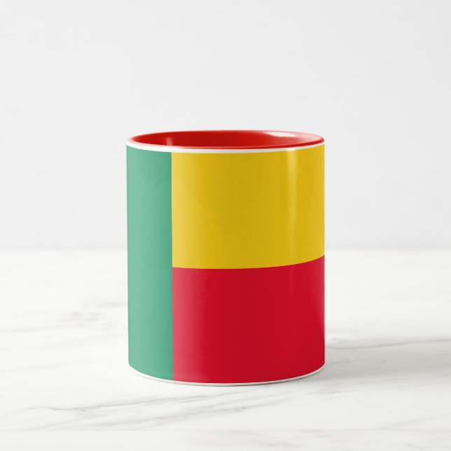 Patriotic Benin Flag Two-Tone Coffee Mug (Center)