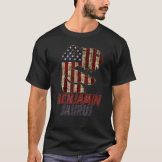 Patriotic Benjamin Dino Benjaminsaurus American Fl T-Shirt
