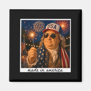 Patriotic Benjamin Franklin 4th Of July 250 Years Magnet