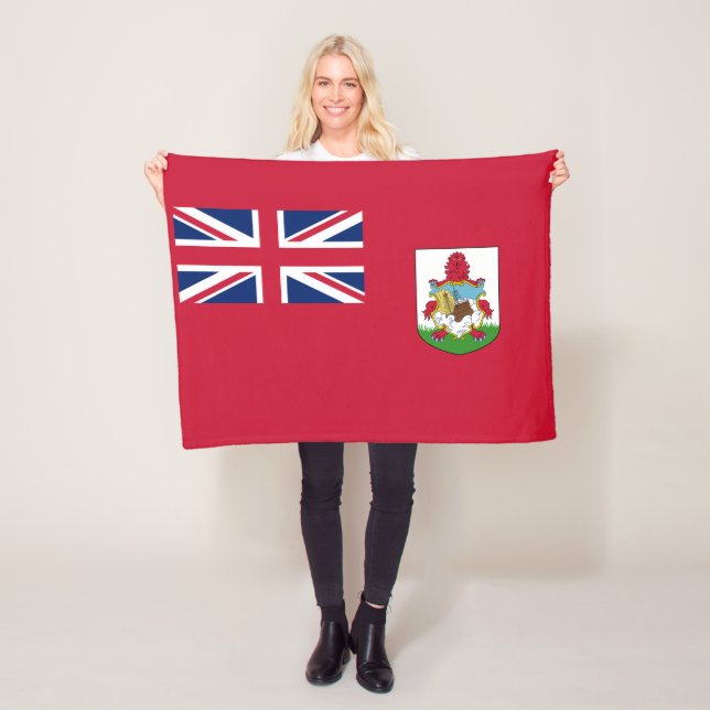 Patriotic Bermuda Flag Fleece Blanket (In Situ)