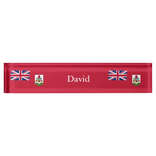 Patriotic Bermuda Flag Nameplate (Front)