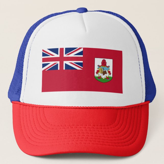 Patriotic Bermuda Flag Trucker Hat (Front)