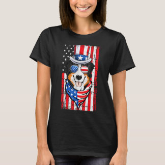 Patriotic Bernese Mountain Usa American Flag 4th O T-Shirt
