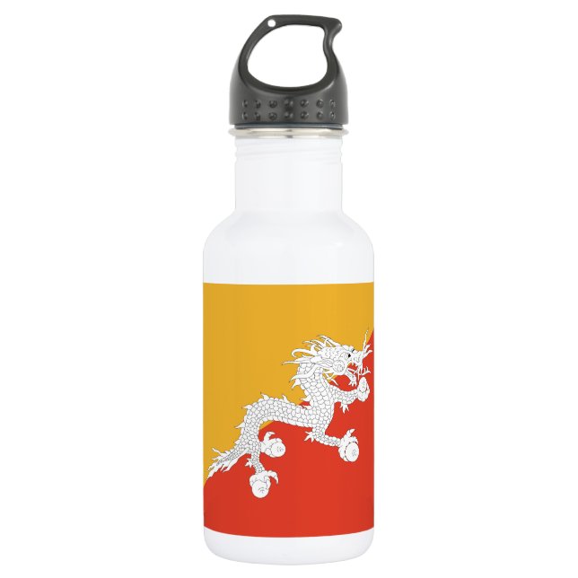 Patriotic Bhutan Flag 532 Ml Water Bottle (Front)