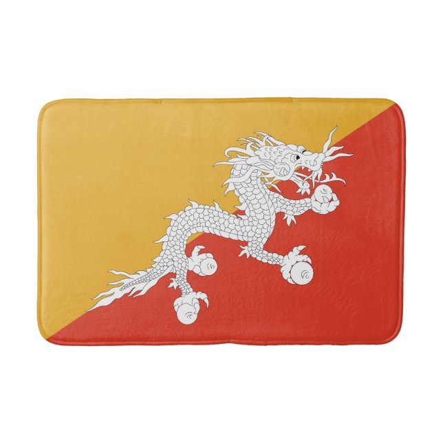 Patriotic Bhutan Flag Bath Mat (Front)