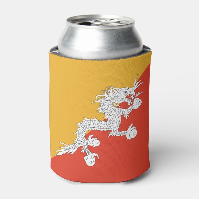 Patriotic Bhutan Flag Can Cooler (Can Front)