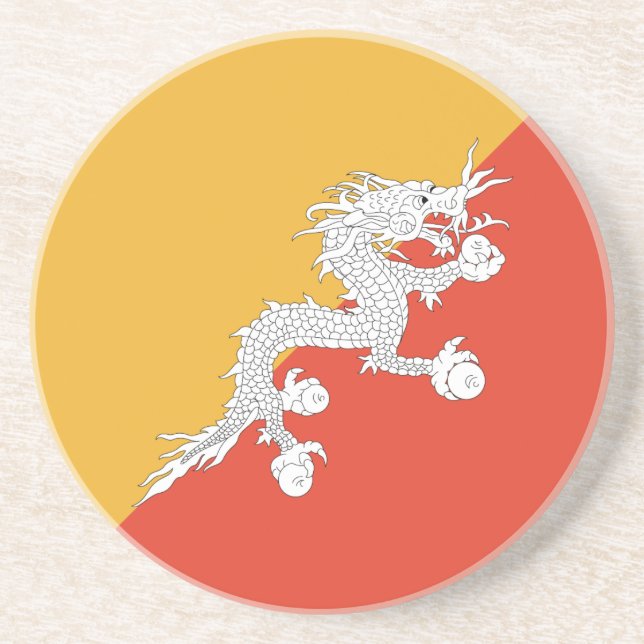 Patriotic Bhutan Flag Coaster (Front)