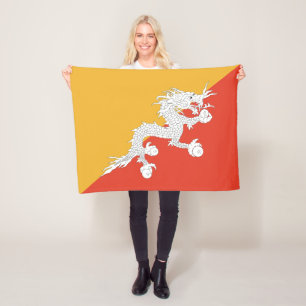 Patriotic Bhutan Flag Fleece Blanket