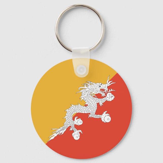Patriotic Bhutan Flag Key Ring (Front)