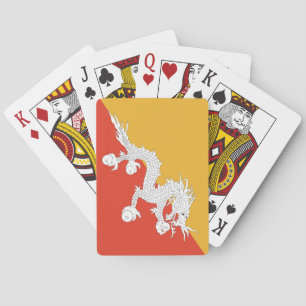 Patriotic Bhutan Flag Playing Cards