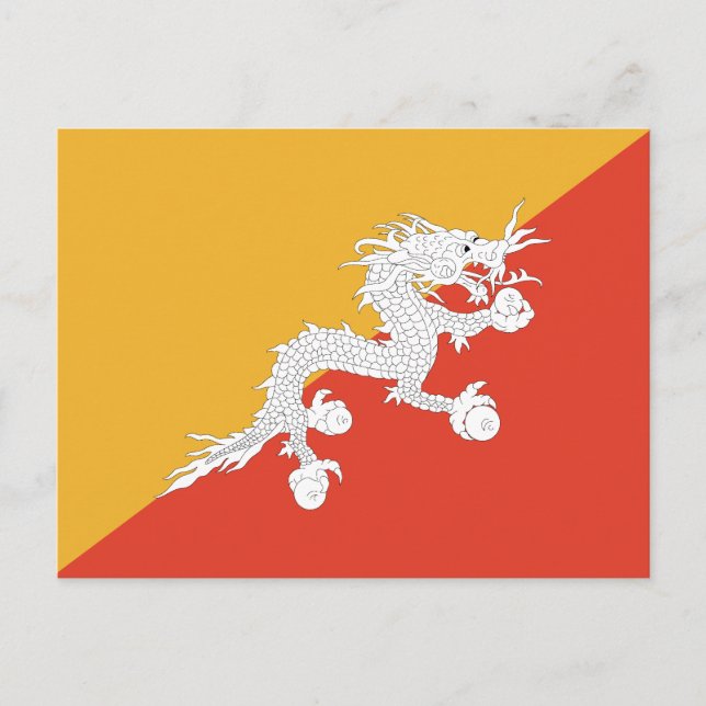 Patriotic Bhutan Flag Postcard (Front)