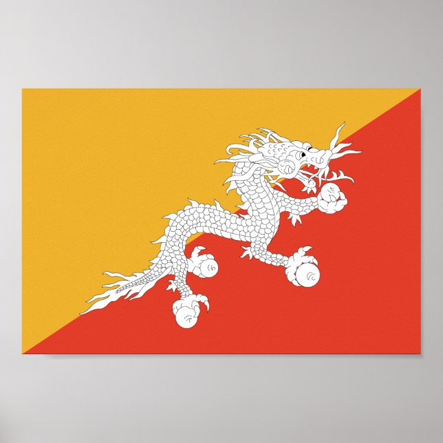Patriotic Bhutan Flag Poster (Front)