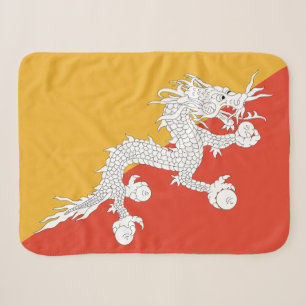 Patriotic Bhutan Flag Sherpa Blanket