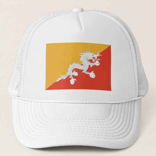 Patriotic Bhutan Flag Trucker Hat (Front)