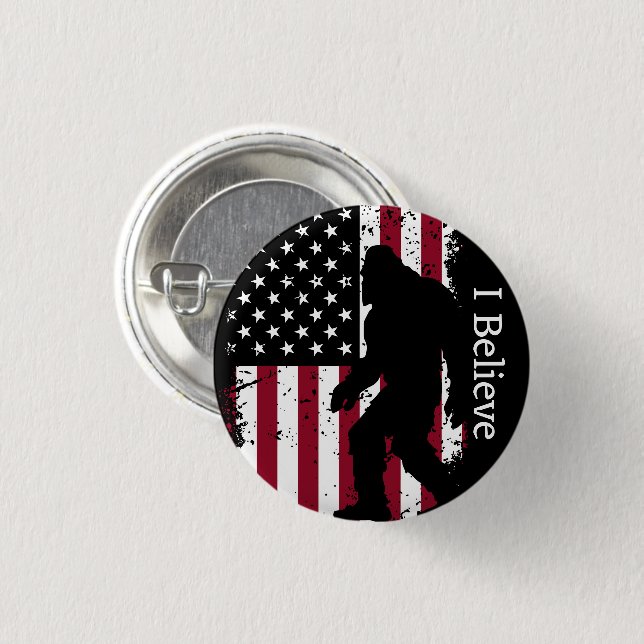 Patriotic Bigfoot  3 Cm Round Badge (Front & Back)