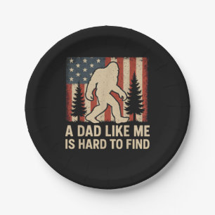 Patriotic Bigfoot A Dad Like Me Is Hard To Find Fu Paper Plate