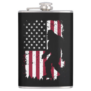 Patriotic Bigfoot Hip Flask