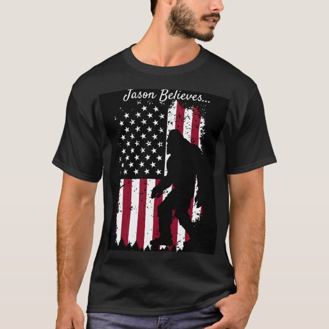 Patriotic Bigfoot  T-Shirt (Front)