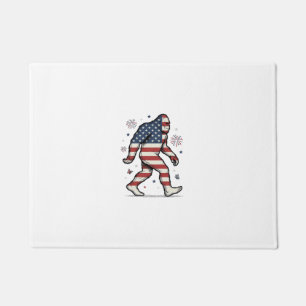 Patriotic Bigfoot Vintage Engraving Shirt Design_1 Doormat