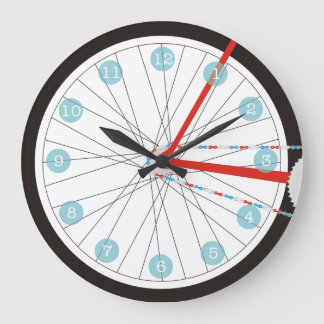Patriotic Bike Wheel Clock In Red, White And Blue