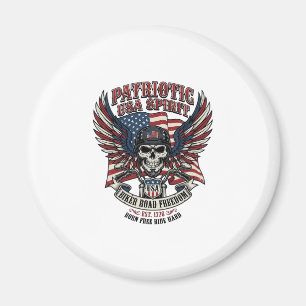 Patriotic Biker Skull Biker Road Freedom Patriot A Magnet