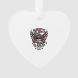Patriotic Biker Skull Biker Road Freedom Patriot A Ornament