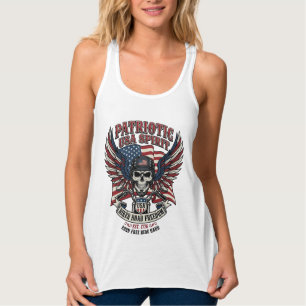 Patriotic Biker Skull Biker Road Freedom Patriot A Singlet