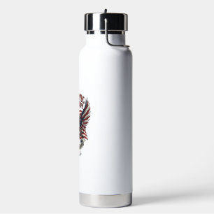 Patriotic Biker Skull Biker Road Freedom Patriot A Water Bottle
