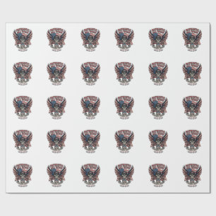 Patriotic Biker Skull Biker Road Freedom Patriot A Wrapping Paper
