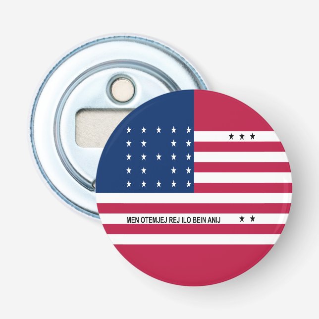 Patriotic Bikini Atoll Flag Bottle Opener (Front)