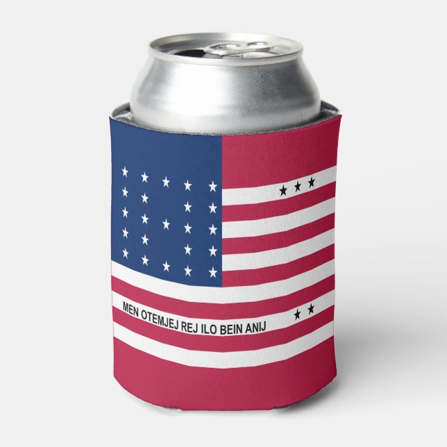 Patriotic Bikini Atoll Flag Can Cooler (Can Front)