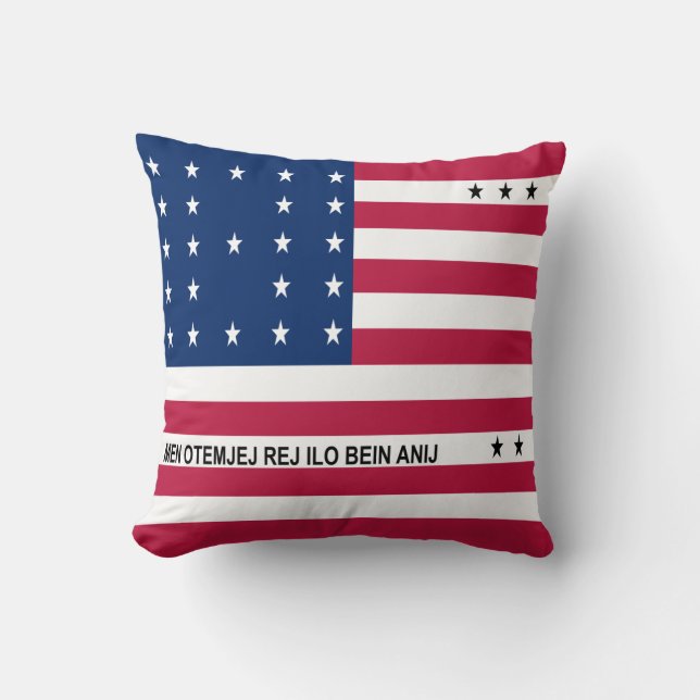 Patriotic Bikini Atoll Flag Cushion (Front)