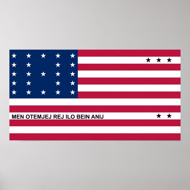 Patriotic Bikini Atoll Flag Poster (Front)