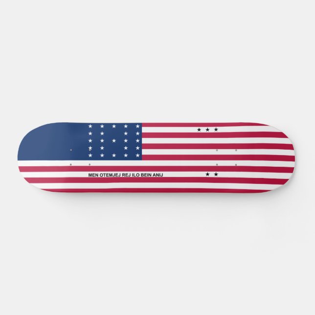 Patriotic Bikini Atoll Flag Skateboard (Horz)