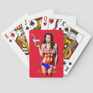 Patriotic Bikini Fitness Model Thunder_Cove Playing Cards