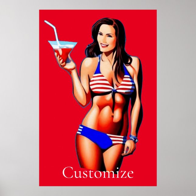 Patriotic Bikini Fitness Model Thunder_Cove  Poster (Front)