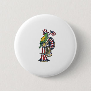 Patriotic Bird Vintage Engraving Music Shirt Desig 6 Cm Round Badge